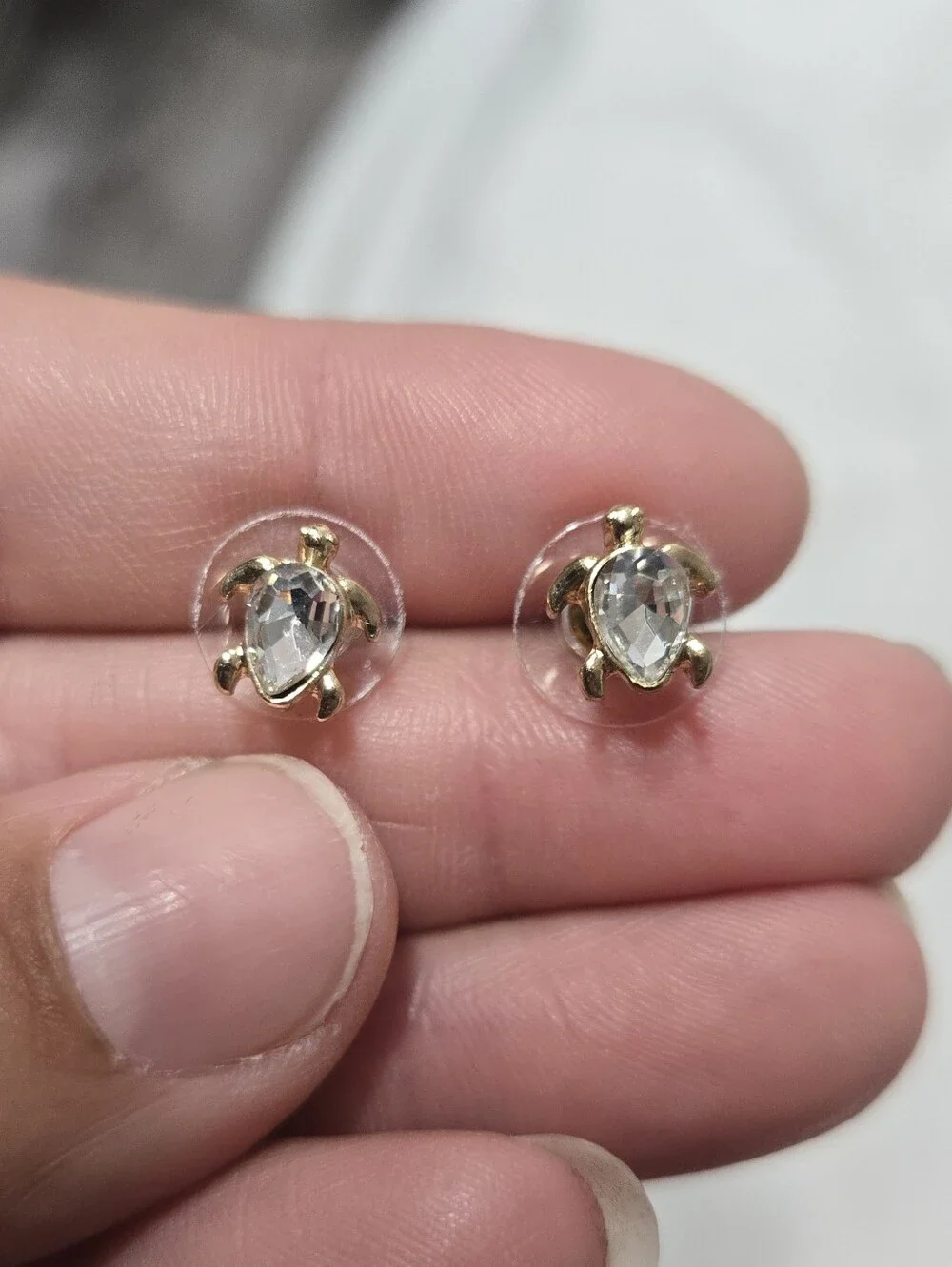 Women's Turtle Small Gold Tone Stud Earrings